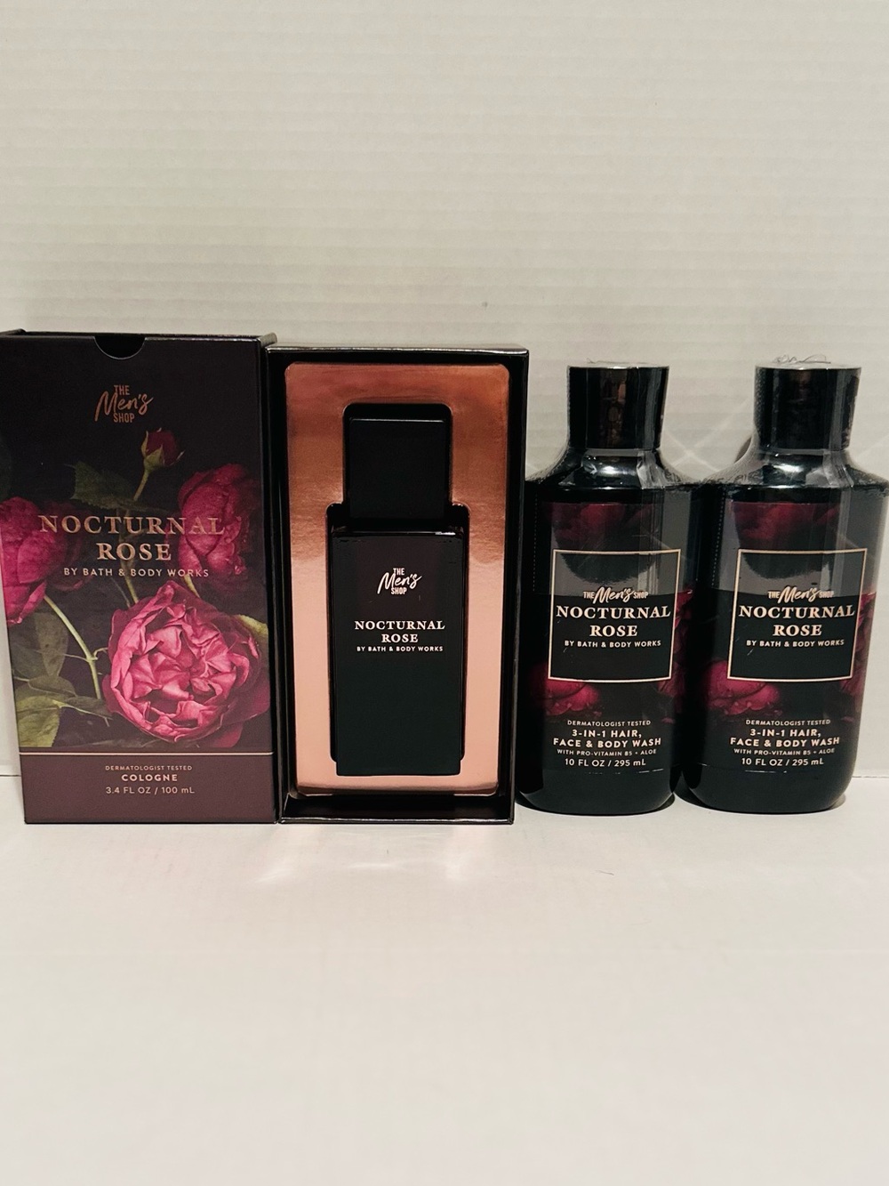 Bath & Body NEW Men’s Nocturnal Rose 3.4 oz & (2) 3-n-1 Body Washes